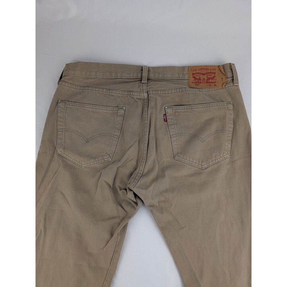 Men's 36x36 Levis 501xx Jeans Straight Beige Buttonfly Denim Cotton Medium Wash - Picture 2 of 9